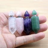 Gemstone Hexagon Prism Bottle Pendant Essential Oil Diffuser