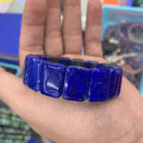 Lapis Lazuli Stone Beads Bracelet Natural Gemstone Bangle