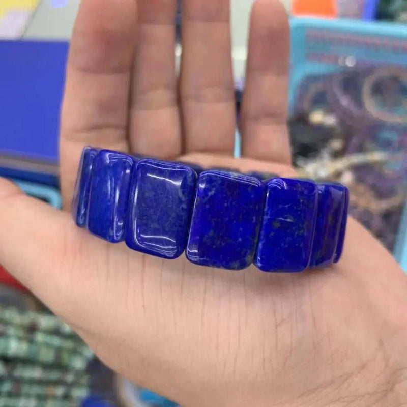 Lapis Lazuli Stone Beads Bracelet Natural Gemstone Bangle