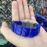 Lapis Lazuli Beads Bracelet Natural Gemstone Bangle