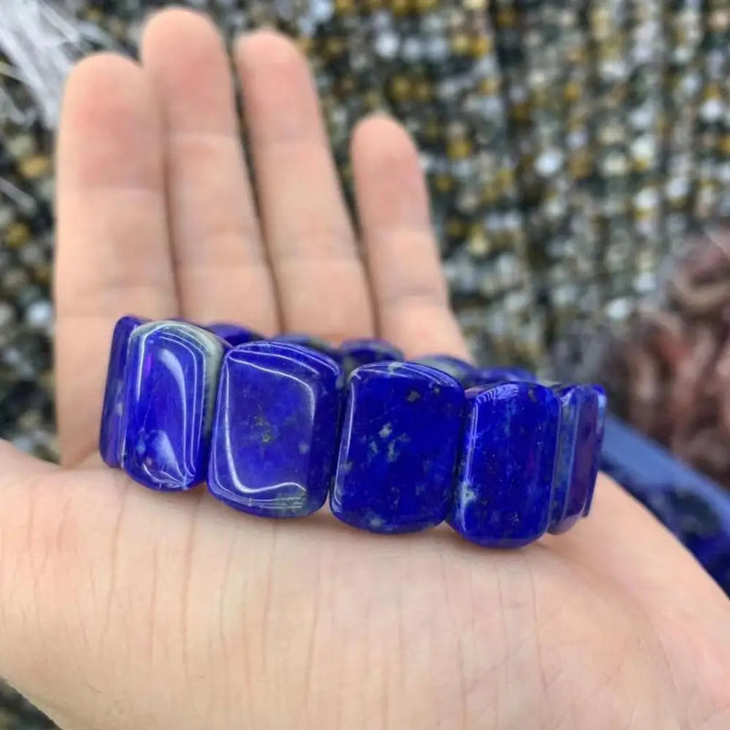 Lapis Lazuli Beads Bracelet Natural Gemstone Bangle