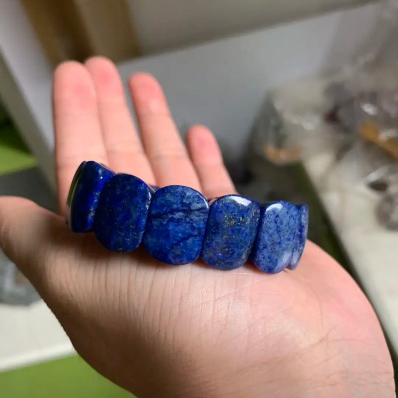 Lapis Lazuli Stone Bracelet Gemstone Bangle DIY Jewelry for Women