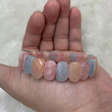 Morganite Stone Beads Bracelet Gemstone Bangle Women