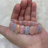 Morganite Stone Beads Bracelet Gemstone Bangle Women