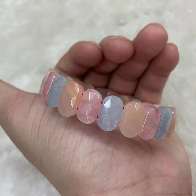 Natural Morganite Stone Beads Bracelet