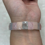 Natural Morganite Stone Beads Bracelet Gemstone Jewelry Bangle for Women