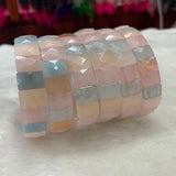 Natural Morganite Stone Bracelet Gemstone Bangle for Women