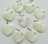 Heart-shaped Mother of Pearl Pendant for DIY Jewelry - 24pcs