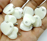 Heart-shaped Mother of Pearl Pendant for DIY Jewelry - 24pcs