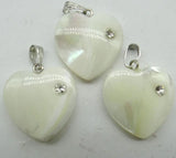 Heart-shaped Mother of Pearl Pendant for DIY Jewelry - 24pcs