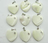 Heart-shaped Mother of Pearl Pendant for DIY Jewelry - 24pcs