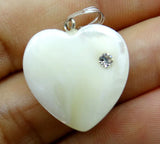 Heart-shaped Mother of Pearl Pendant for DIY Jewelry - 24pcs