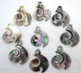 Quartz Crystal Abalone Shell Dragon Charms Pendant DIY Jewelry Making 6PCS