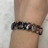 Natural Rhodonite Stone Beads Bracelet Gemstone Bangle DIY Jewelry for Woman