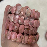 Natural Rhodonite Stone Beads Bracelet for Woman or Man