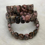 Rhodonite Stone Beads Bracelet Natural Gemstone Bangle DIY Jewelry