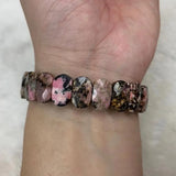 Rhodonite Stone Beads Bracelet Natural Gemstone Bangle DIY Jewelry