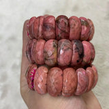 Natural Rhodonite Stone Beads Bracelet Gemstone Jewelry Bangle