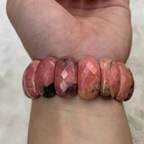 Natural Rhodonite Stone Beads Bracelet Gemstone Jewelry Bangle