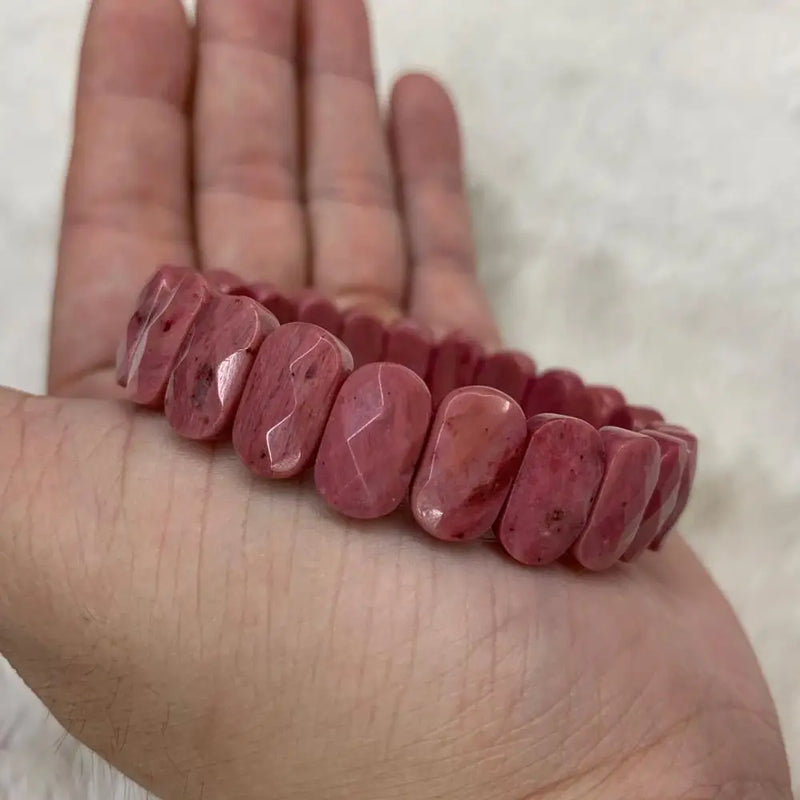 Natural Rhodonite Stone Beads Bracelet Woman DIY Jewelry