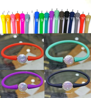 Rubbery Springy Coin Pearls Silicone Rubber Necklace C571