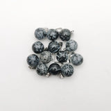 Snowflake Stone Round Pendant Necklaces for Jewelry Making 14MM