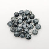 Snowflake Stone Round Pendant Necklaces for Jewelry Making 14MM