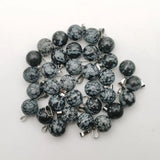 Snowflake Stone Round Pendant Necklaces for Jewelry Making 14MM