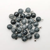 Snowflake Stone Round Pendant Necklaces for Jewelry Making 14MM