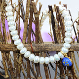 Freshwater Pearl Bead Bracelet with Cloisonne Spacers Charms