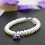 Freshwater Pearl Bead Bracelet with Cloisonne Spacers Charms