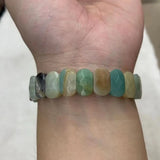 Natural Amazonite Stone Beads Bracelet Gemstone Jewelry Bangle