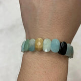 Natural Amazonite Stone Beads Bracelet Gemstone Jewelry Bangle