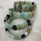 Natural Amazonite Stone Beads Bracelet Gemstone Jewelry Bangle