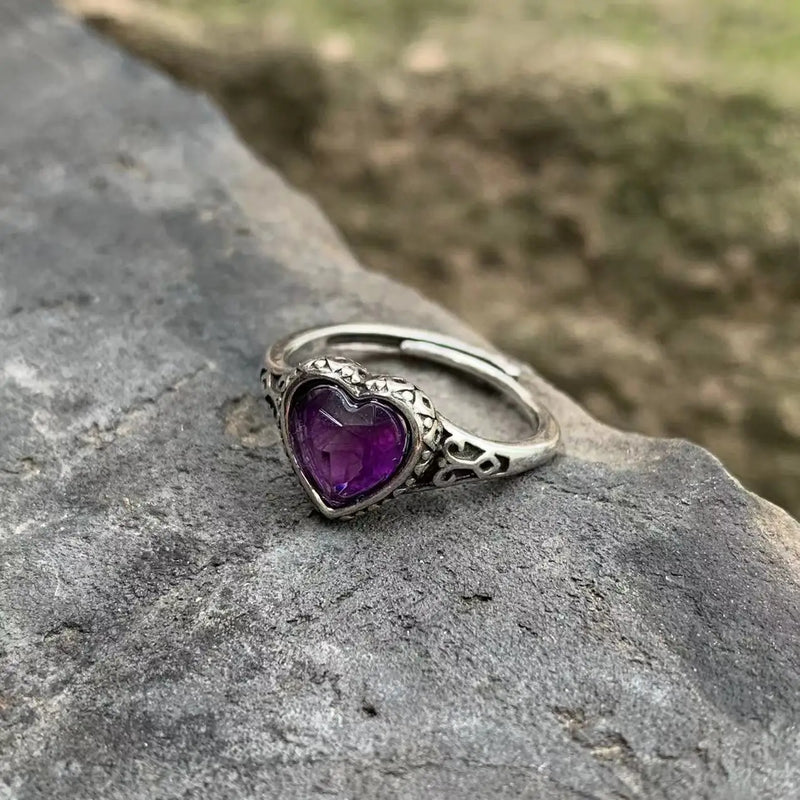 Natural Amethyst Ring for Women - Jewelry Gift
