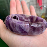 Amethyst Stone Beads Bangle Natural Stone Bracelet DIY Jewelry