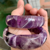 Amethyst Stone Beads Bangle Natural Stone Bracelet DIY Jewelry