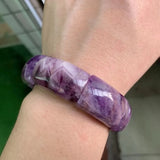 Amethyst Stone Beads Bangle Natural Stone Bracelet DIY Jewelry