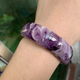Amethyst Stone Beads Bangle Natural Stone Bracelet DIY Jewelry