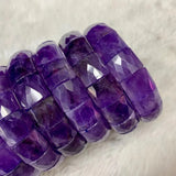 Amethyst Stone Beads Bracelet Natural Gemstone Bangle for Women