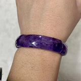 Amethyst Stone Beads Bracelet Natural Gemstone Bangle for Women