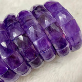 Amethyst Stone Beads Bracelet Natural Gemstone Bangle for Women