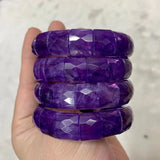 Amethyst Stone Beads Bracelet Natural Gemstone Bangle for Women