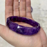 Amethyst Stone Beads Bracelet Natural Gemstone Bangle for Women