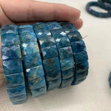 Natural Apatite Stone Beads Bracelet Gemstone Bangle Jewelry for Woman