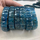 Natural Apatite Stone Beads Bracelet Gemstone Bangle Jewelry for Woman