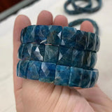 Natural Apatite Stone Beads Bracelet Gemstone Bangle Jewelry for Woman