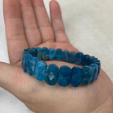 Natural Apatite Stone Beads Bracelet Gemstone Bangle Jewelry for Women