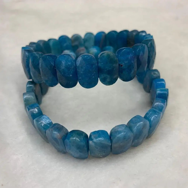 Natural Apatite Stone Beads Bracelet Gemstone Bangle Jewelry for Women