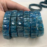 Natural Apatite Stone Beads Bracelet Gemstone Bangle Jewelry for Woman